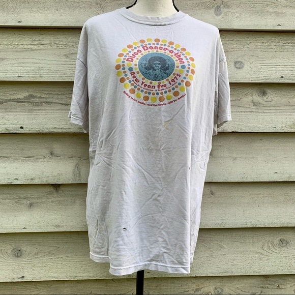 True Vintage 70s Thrashed Disco Dance-A-Thon Short Sleeve Crewneck Graphic Tee - Picture 1 of 16